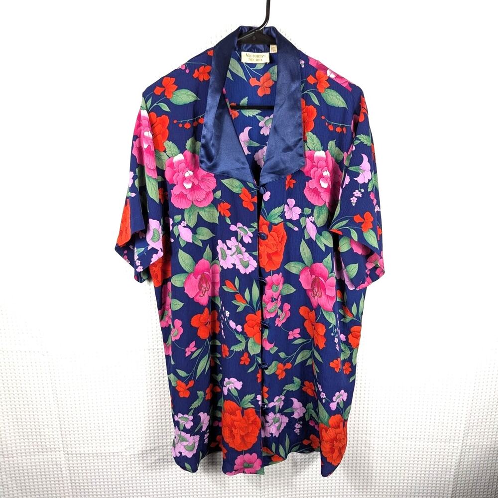 Victoria’s Secret Gold Label Petite S Satin Floral Pajama Top Women’s Vintage